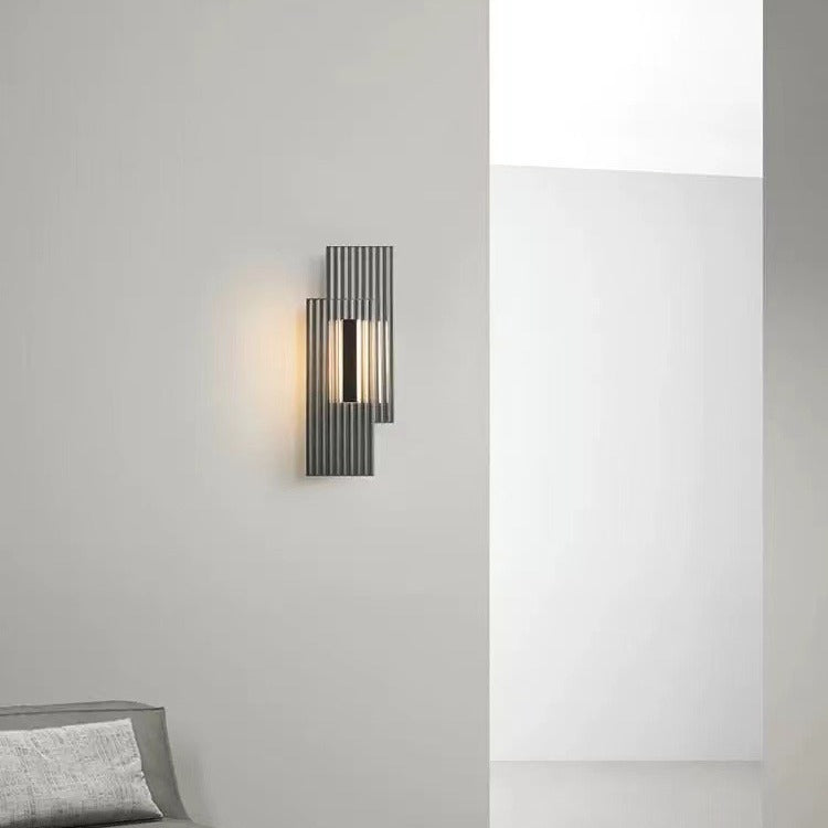 Modern Art Deco Rectangular Vertical Strip Iron LED Wall Sconce Lamp For Bedroom