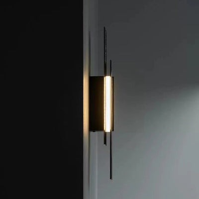 Modern Art Deco Rectangular Vertical Strip Iron LED Wall Sconce Lamp For Bedroom
