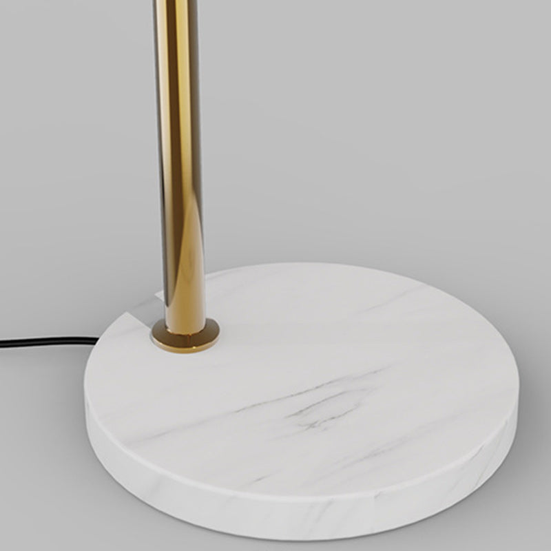 Modern Minimalist Round Glass Lampshade Iron 1-Light Standing Floor Lamp For Living Room