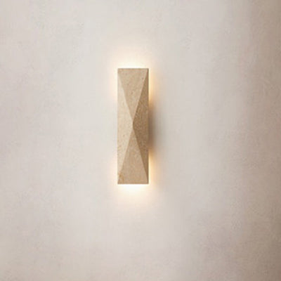 Modern Minimalist Outdoor Rectangular Yellow Travertine LED Wall Sconce Lamp for Garden