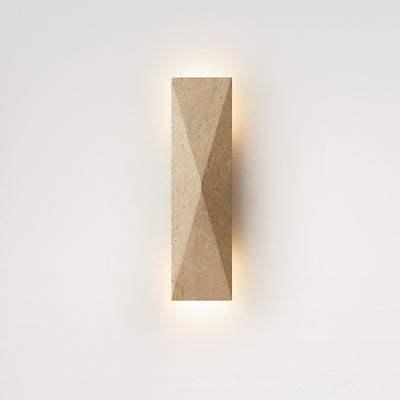 Modern Minimalist Outdoor Rectangular Yellow Travertine LED Wall Sconce Lamp for Garden