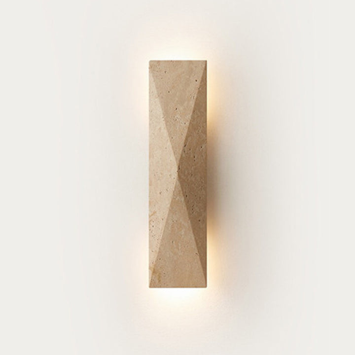 Moderne minimalistische rechteckige gelbe Travertin-LED-Wandleuchte für den Garten 