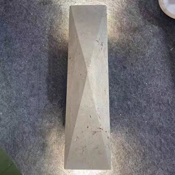 Moderne minimalistische rechteckige gelbe Travertin-LED-Wandleuchte für den Garten 