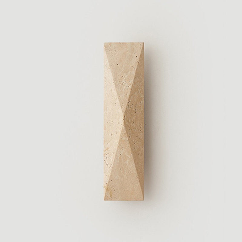 Modern Minimalist Outdoor Rectangular Yellow Travertine LED Wall Sconce Lamp for Garden