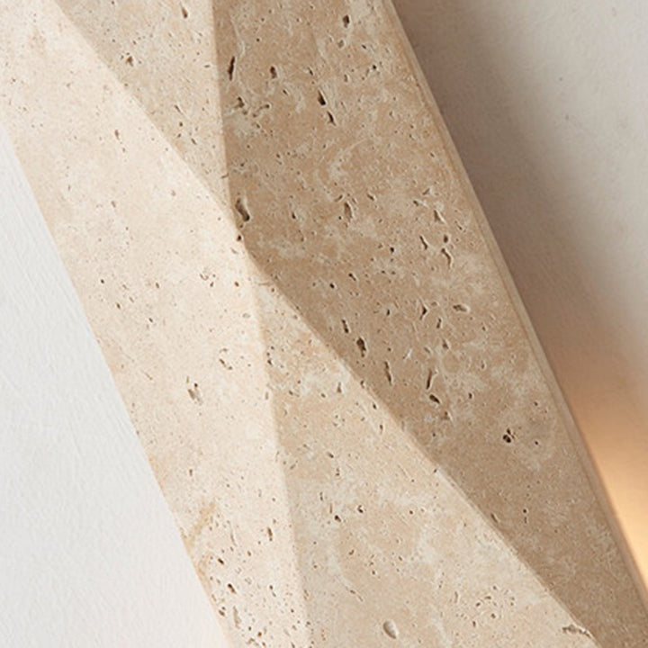 Moderne minimalistische rechteckige gelbe Travertin-LED-Wandleuchte für den Garten 