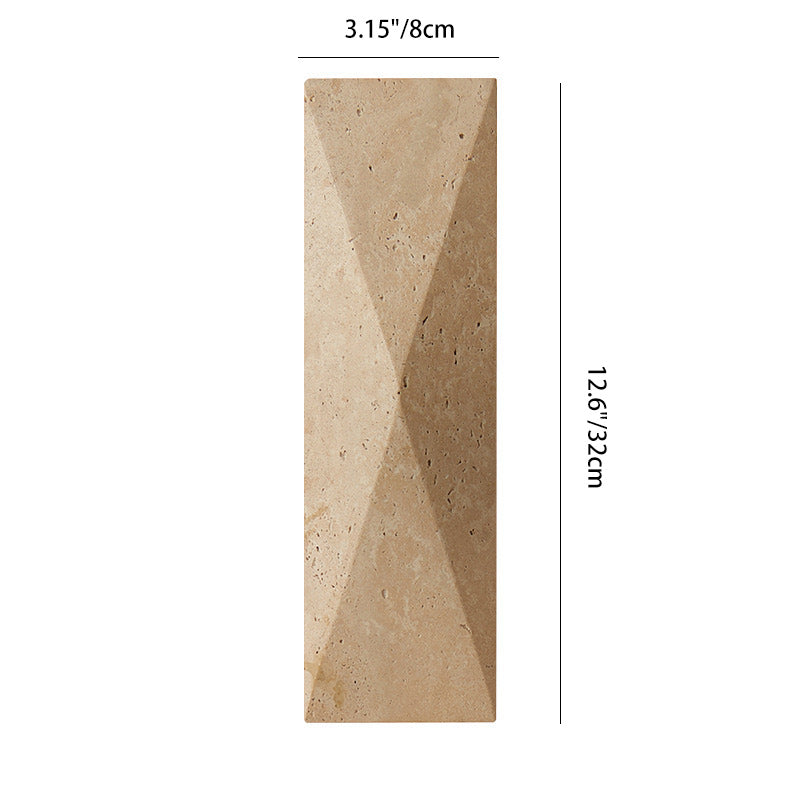Modern Minimalist Outdoor Rectangular Yellow Travertine LED Wall Sconce Lamp for Garden