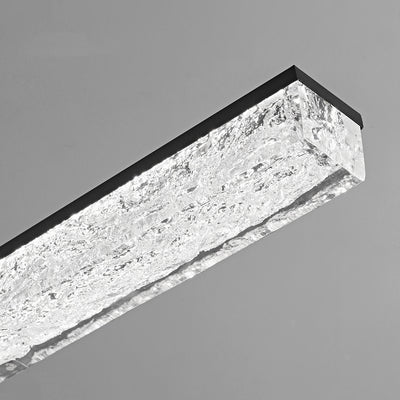 Modern Minimalist Rectangular All-Copper Resin LED Island Light Chandelier For Dining Room