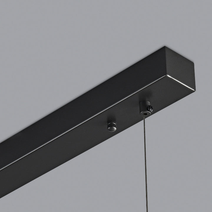 Lustre LED Rectangulaire Minimaliste Moderne en Résine et Cuivre pour Salle à Manger 