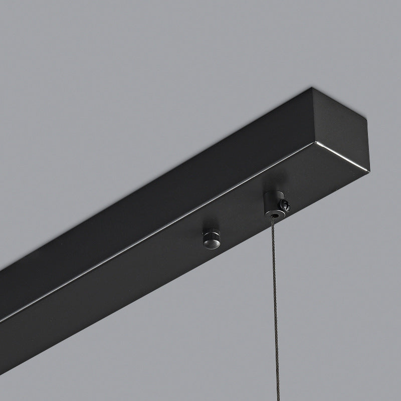 Modern Minimalist Rectangular All-Copper Resin LED Island Light Chandelier For Dining Room