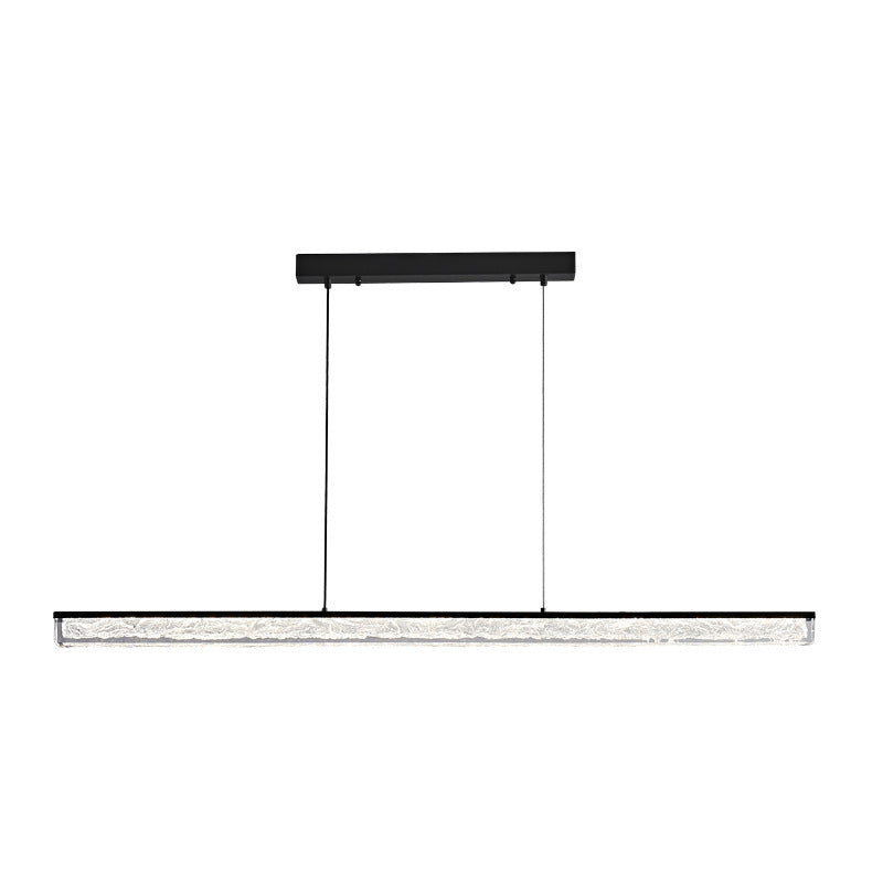 Lustre LED Rectangulaire Minimaliste Moderne en Résine et Cuivre pour Salle à Manger 