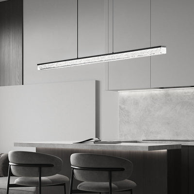Modern Minimalist Rectangular All-Copper Resin LED Island Light Chandelier For Dining Room