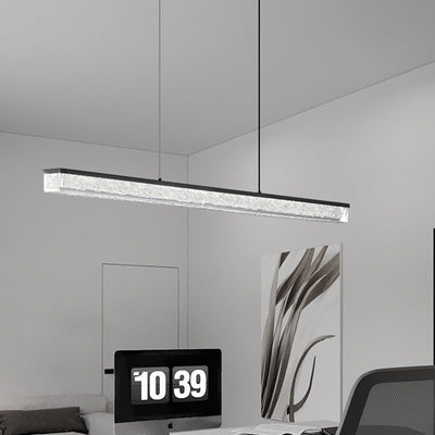 Modern Minimalist Rectangular All-Copper Resin LED Island Light Chandelier For Dining Room