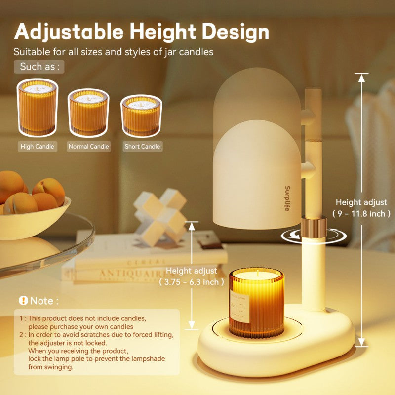 Lampe de table en fer cylindrique minimaliste moderne à 1 lumière pour cire fondue d&