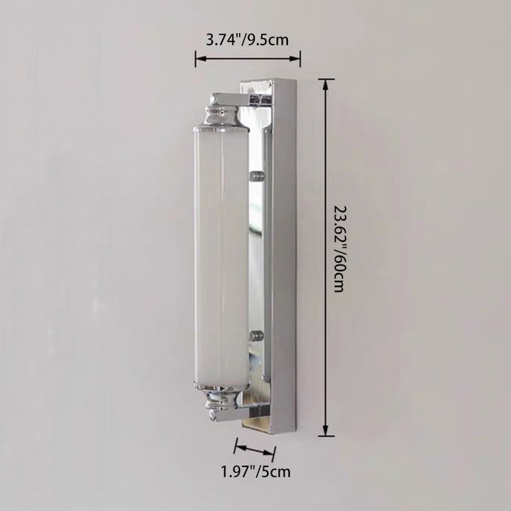 Applique murale moderne minimaliste cylindrique en fer et acrylique LED pour salle de bain 