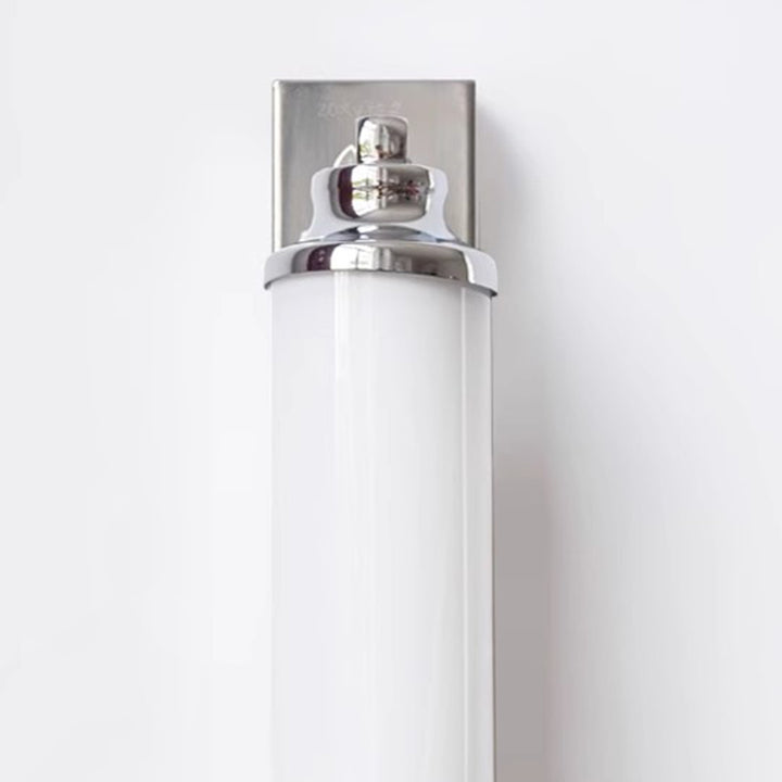 Applique murale moderne minimaliste cylindrique en fer et acrylique LED pour salle de bain 