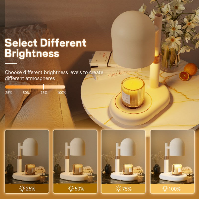 Modern Minimalist Cylindrical Iron 1-Light Aroma Melt Wax Table Lamp For Bedroom