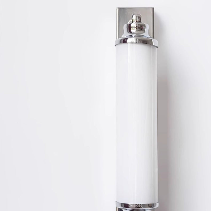Applique murale moderne minimaliste cylindrique en fer et acrylique LED pour salle de bain 