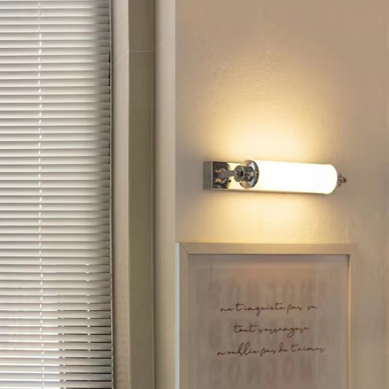 Modern Minimalist Cylindrical Iron Acrylic LED Wall Sconce Lamp For Bathroom