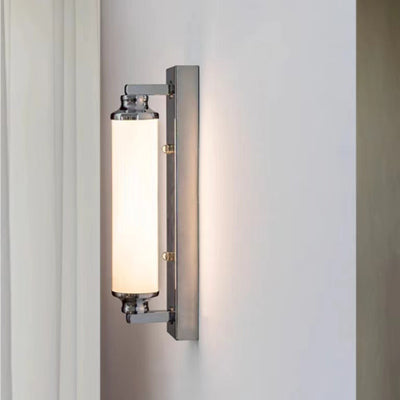 Modern Minimalist Cylindrical Iron Acrylic LED Wall Sconce Lamp For Bathroom