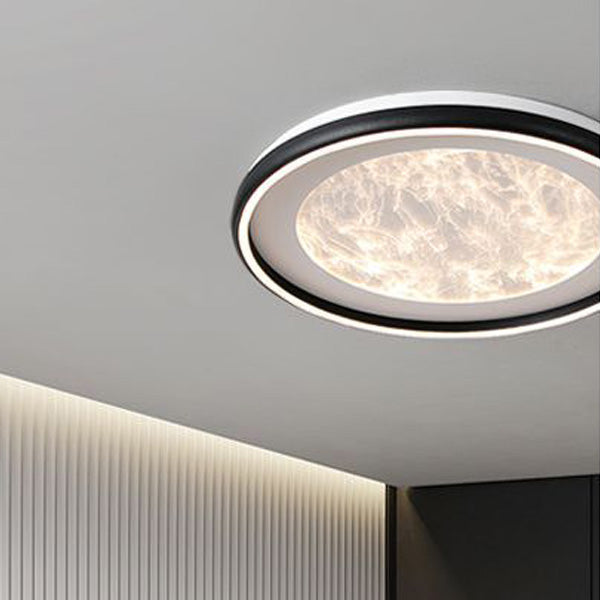 Modern Minimalist Round Cloud Iron Acrylic LED Flush Mount Ceiling Light For Bedroom