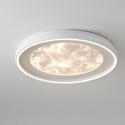 Modern Minimalist Round Cloud Iron Acrylic LED Flush Mount Ceiling Light For Bedroom