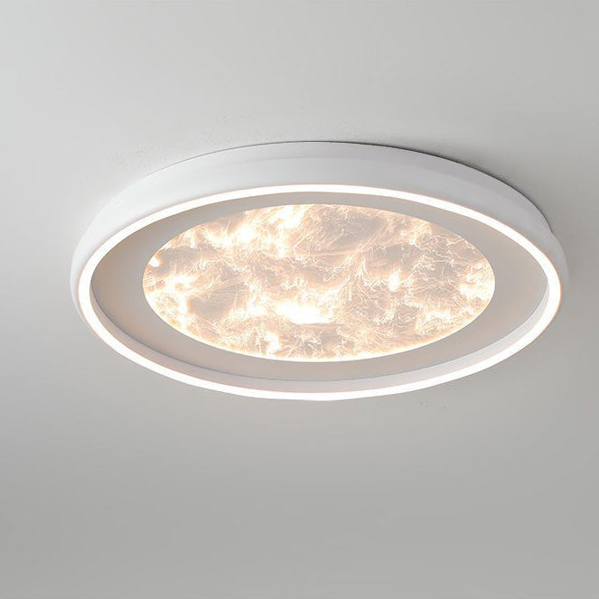 Modern Minimalist Round Cloud Iron Acrylic LED Flush Mount Ceiling Light For Bedroom