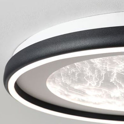 Modern Minimalist Round Cloud Iron Acrylic LED Flush Mount Ceiling Light For Bedroom