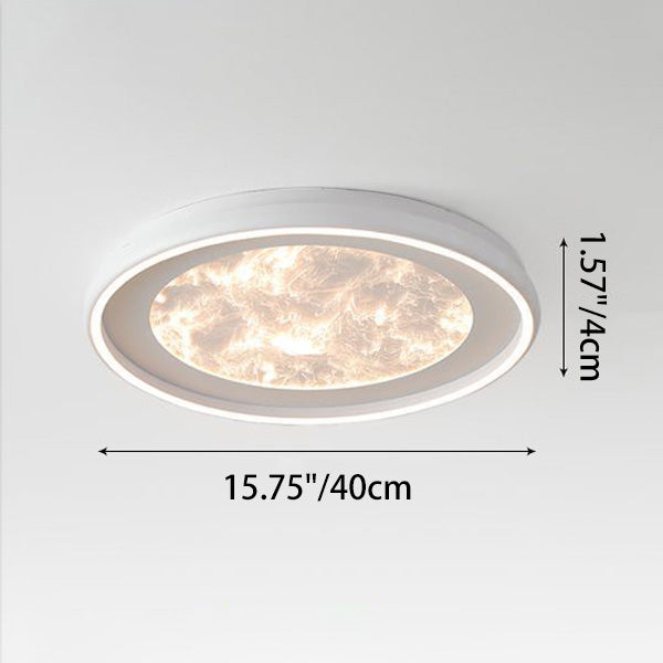 Modern Minimalist Round Cloud Iron Acrylic LED Flush Mount Ceiling Light For Bedroom