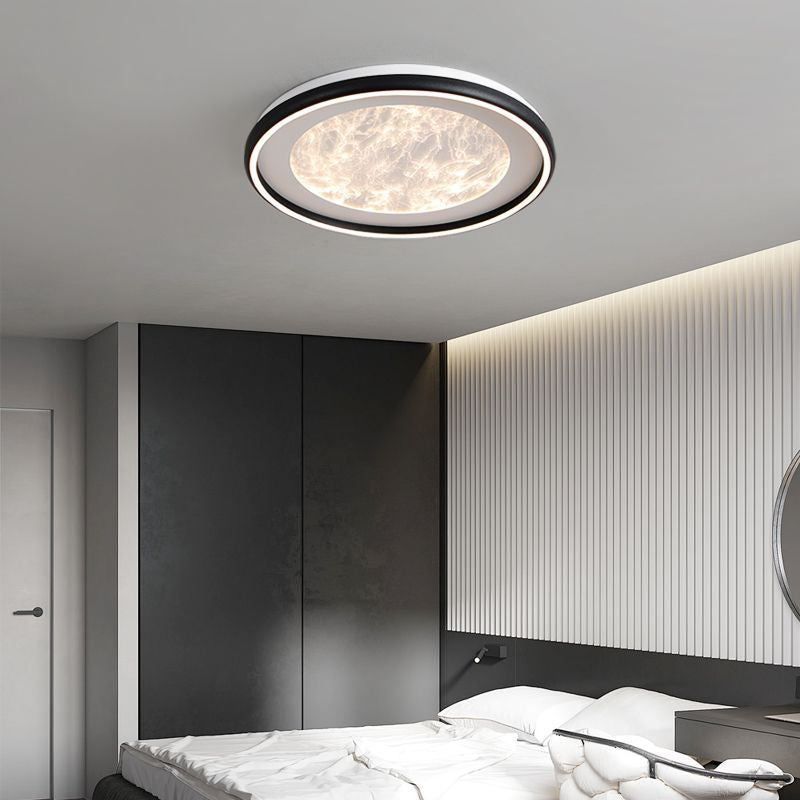 Modern Minimalist Round Cloud Iron Acrylic LED Flush Mount Ceiling Light For Bedroom