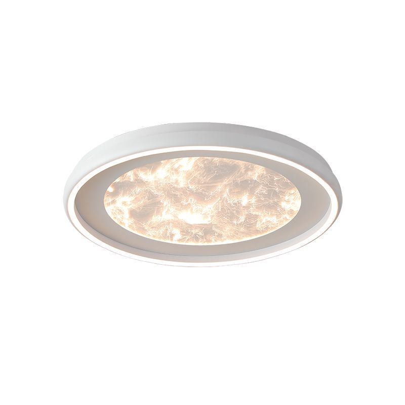 Modern Minimalist Round Cloud Iron Acrylic LED Flush Mount Ceiling Light For Bedroom