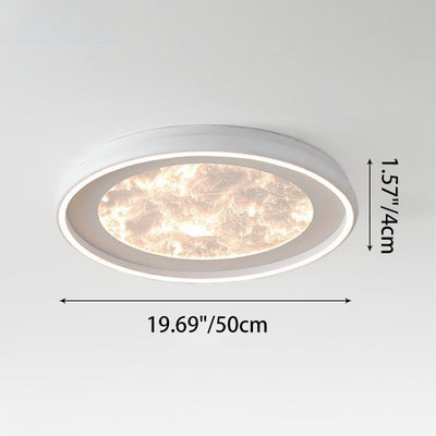 Modern Minimalist Round Cloud Iron Acrylic LED Flush Mount Ceiling Light For Bedroom
