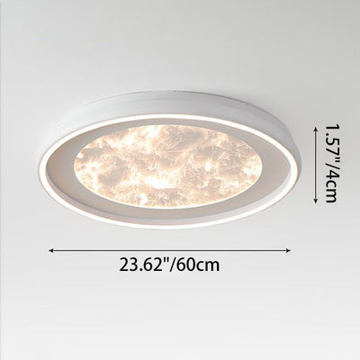 Modern Minimalist Round Cloud Iron Acrylic LED Flush Mount Ceiling Light For Bedroom