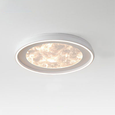Modern Minimalist Round Cloud Iron Acrylic LED Flush Mount Ceiling Light For Bedroom