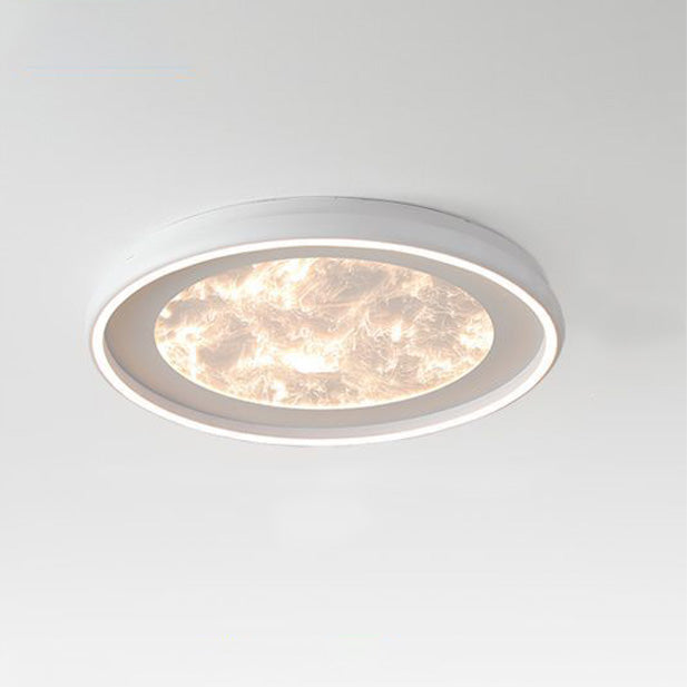 Modern Minimalist Round Cloud Iron Acrylic LED Flush Mount Ceiling Light For Bedroom