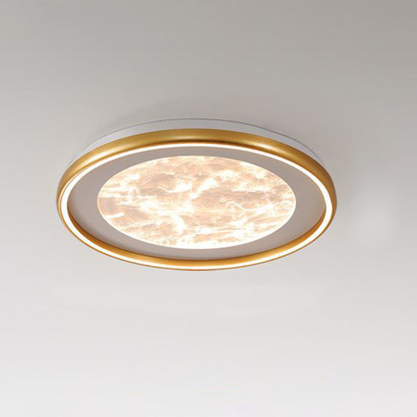 Modern Minimalist Round Cloud Iron Acrylic LED Flush Mount Ceiling Light For Bedroom