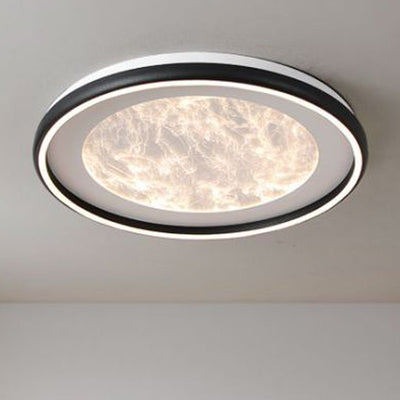 Modern Minimalist Round Cloud Iron Acrylic LED Flush Mount Ceiling Light For Bedroom