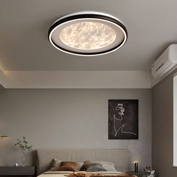 Modern Minimalist Round Cloud Iron Acrylic LED Flush Mount Ceiling Light For Bedroom