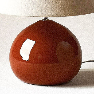 Modern Minimalist Chestnut-Shaped Base Trapezoidal Lampshade Fabric Glass 1-Light Table Lamp For Bedroom
