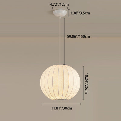 Traditional Chinese Round Resin Iron 1/3-Light Pendant Light For Living Room