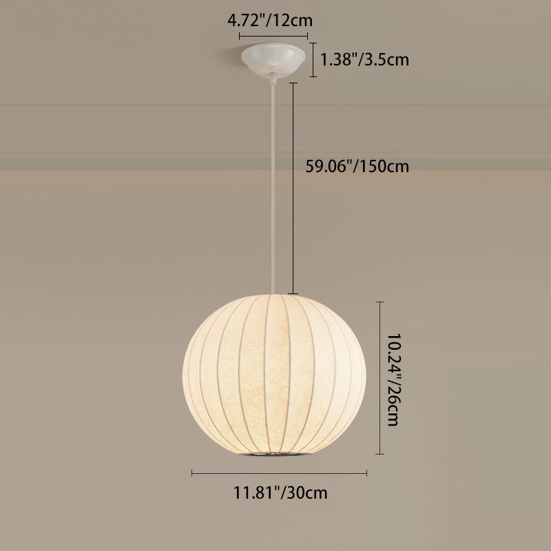 Traditional Chinese Round Resin Iron 1/3-Light Pendant Light For Living Room