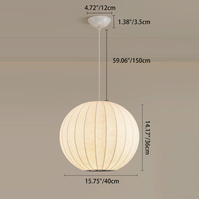 Traditional Chinese Round Resin Iron 1/3-Light Pendant Light For Living Room