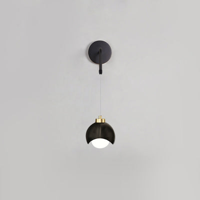 Contemporary Scandinavian Spherical Glass Iron 1-Light Wall Sconce Lamp For Bedroom