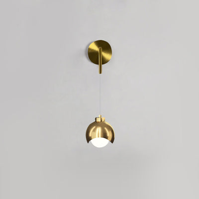 Contemporary Scandinavian Spherical Glass Iron 1-Light Wall Sconce Lamp For Bedroom