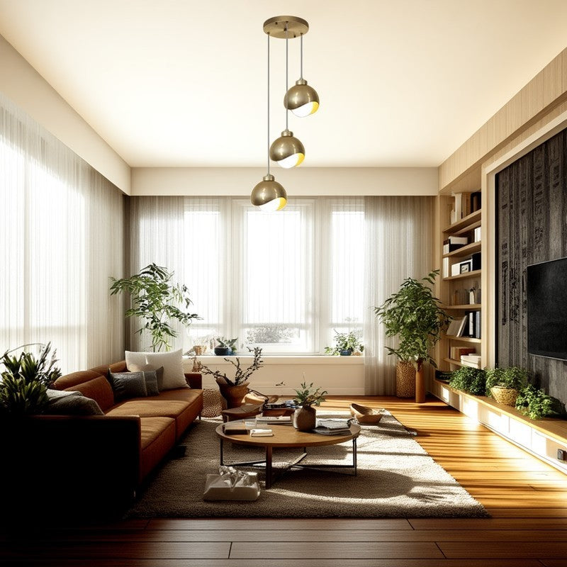 Zeitgenössischer skandinavischer kugelförmiger Glas-Kristall-Eisen 3-Licht-Kronleuchter für das Schlafzimmer 