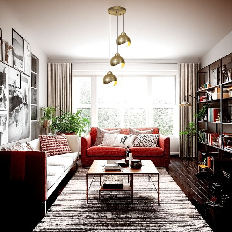 Contemporary Scandinavian Spherical Glass Crystal Iron 3-light Chandelier For Bedroom