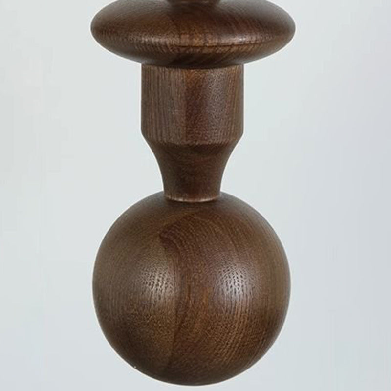 Traditional Vintage Spindle-Shaped Globe Shade Glass White Ash Wooden 1-Light Wall Sconce Lamp For Bedroom