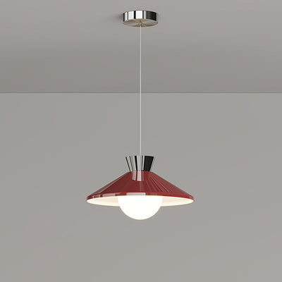 Modern Minimalist Cone Glass Iron 1-Light Pendant Light For Dining Room