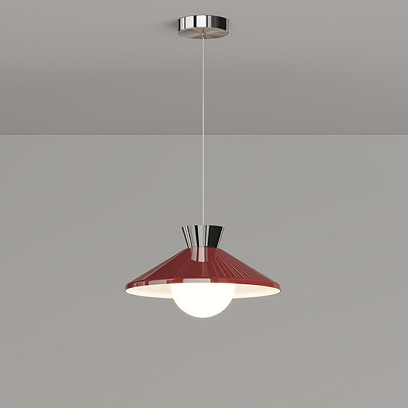 Modern Minimalist Cone Glass Iron 1-Light Pendant Light For Dining Room