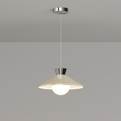 Modern Minimalist Cone Glass Iron 1-Light Pendant Light For Dining Room