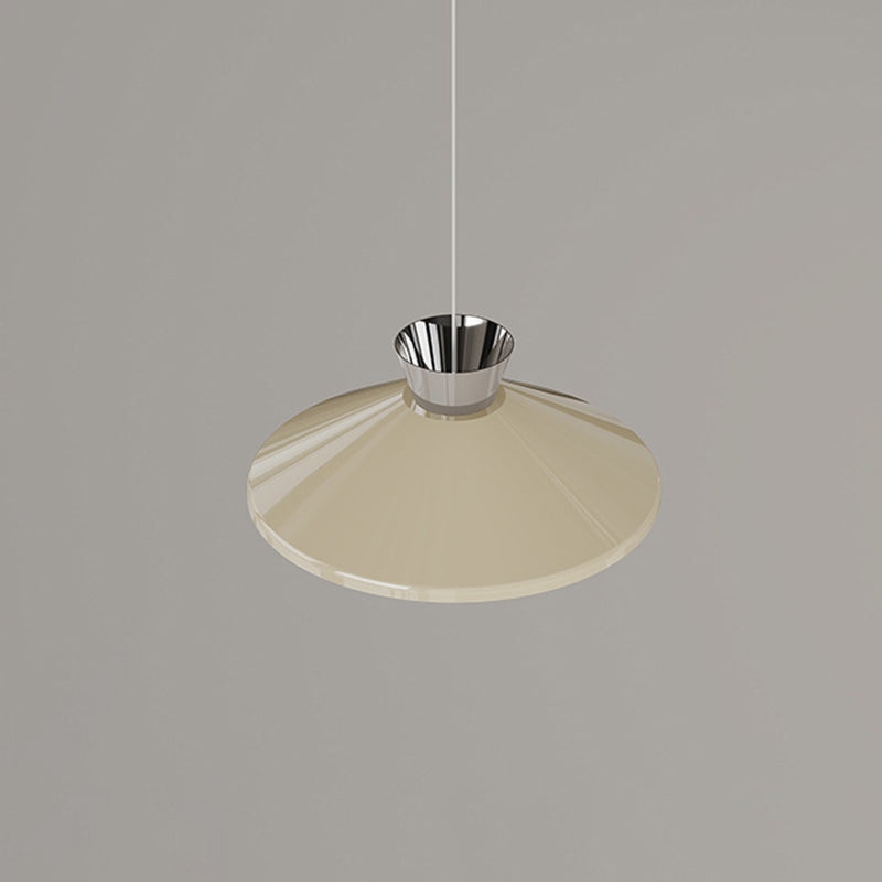 Modern Minimalist Cone Glass Iron 1-Light Pendant Light For Dining Room